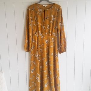 Roolee Mustard Floral Prairie Dress